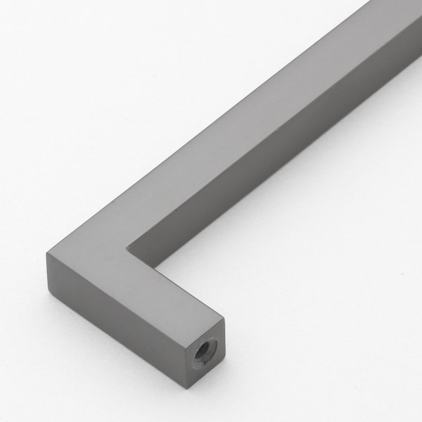 5 Inch Center To Center Solid Square Bar Pull Matte Black